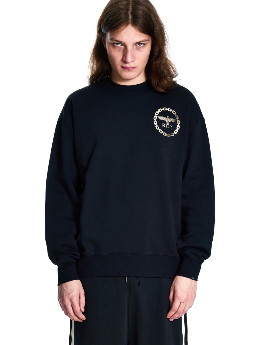 BOY London Black Crewneck Sweatshirt with Gold Emblem